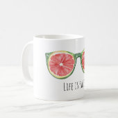 Grüne Melonenfrucht-Sonnenbrille Kaffeetasse (Vorderseite Links)