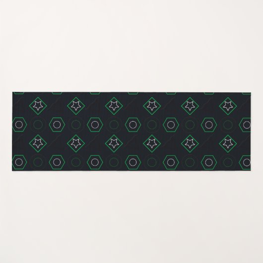 Grüne Memphis Yogamatte (Vorderseite (Horizontal))