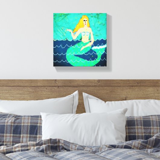 Grüne Mermaid Abstrakte Digitaldrucke Leinwanddruck (Insitu (Schlafzimmer))