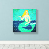 Grüne Mermaid Abstrakte Digitaldrucke Leinwanddruck (Insitu (Holzboden))