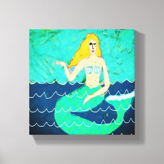 Grüne Mermaid Abstrakte Digitaldrucke Leinwanddruck (Vorderseite)