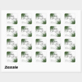 Grüne Merry Christmas Label Wasserfarbe Quadratischer Aufkleber (Blatt)