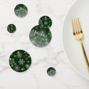 Grüne Merry und helle Schneeflocken Weihnachten Konfetti