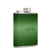 Grüne Metallbürste aus Aluminium-Look Hüftkolben Flachmann (Rechts)