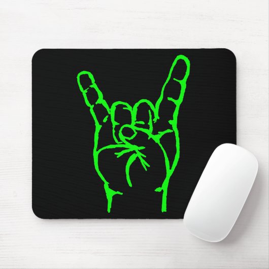Grüne Metallhörner Mousepad (Mit Mouse)