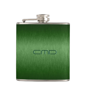 Grüne metallische Bürstenaluminium-Optik Hip Flask Flachmann