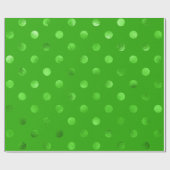 Grüne metallische Imitat Foil Polka Dot Hintergrun Geschenkpapier (Flach)