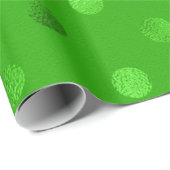 Grüne metallische Imitat Foil Polka Dot Hintergrun Geschenkpapier (Rolleneckpunkt)