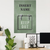 Grüne Metalltür, behalten Poster (Heimbüro)