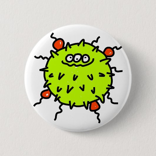 Grüne Mikrobe Button (Vorderseite)