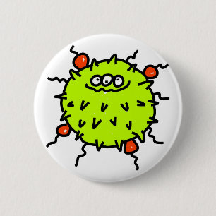 Grüne Mikrobe Button