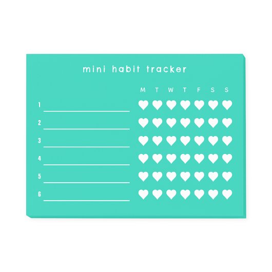 Grüne Mini Habit Tracker Sticky Notes Post-it Klebezettel