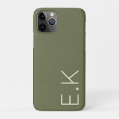 Grüne Minimal Personalisierte Anfangsmonogramm Case-Mate iPhone Hülle (Rückseite)