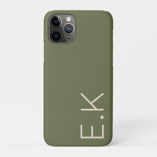 Grüne Minimal Personalisierte Anfangsmonogramm Case-Mate iPhone Hülle