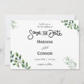 Grüne Minimale Save the Date Einladung (Vorderseite)