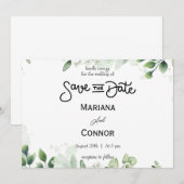 Grüne Minimale Save the Date Einladung (Vorne/Hinten)