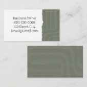 Grüne Minimalistische Abstrakte Visitenkarte (Vorne/Hinten)