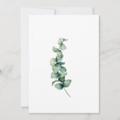 Grüne minimalistische Babydusche Eukalyptus Einladung (Rückseite)