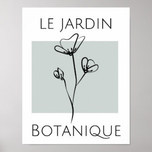 Grüne Minimalistische Blume Typografie Poster