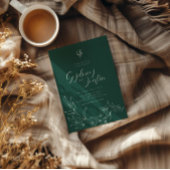 Grüne Minimalistische Herbsthochzeit Einladung