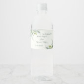 Grüne Minimalistische Hochzeitsfavoriten Rustikal Wasserflaschenetikett (Vorderseite)