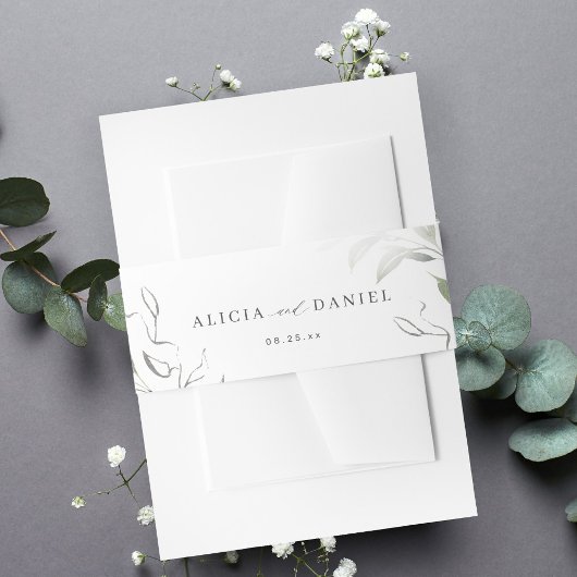 Grüne minimalistische Hochzeitszitat Einladungsbanderole