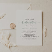 Grüne Minimalistische Kalligraphiebestätigung Einladung