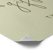 Grüne Minimalistische Karten und Geschenke-Zeichen Poster (Ecke)