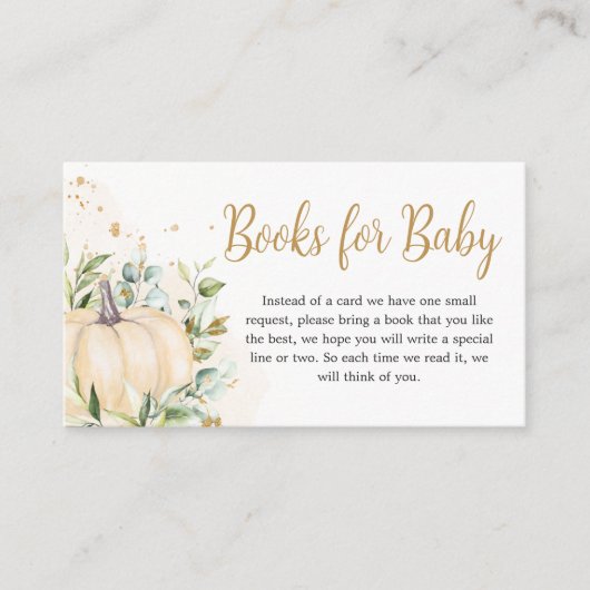 Grüne Minimalistische Pumpkin Books for Baby Begleitkarte (Vorderseite)