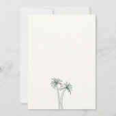 Grüne Minimalistische Tropenhochzeit Einladung (Rückseite)