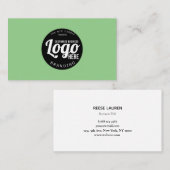 Grüne Minimalistische Visitenkarte mit Logo (Vorne/Hinten)