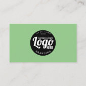 Grüne Minimalistische Visitenkarte mit Logo (Vorderseite)
