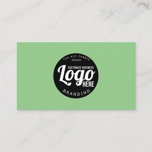 Grüne Minimalistische Visitenkarte mit Logo (Vorderseite)