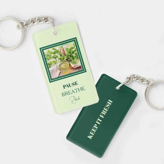 Grüne Minz-Anhänger 'Keep It Fresh' Schlüsselanhänger