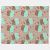 Grüne Minze Fleecedecke (Vorderseite (Horizontal))