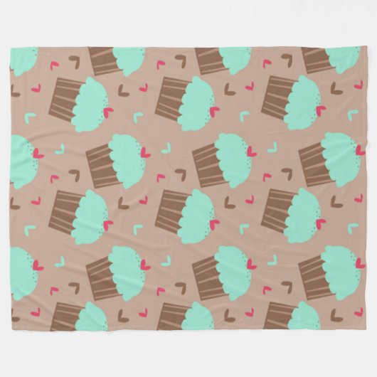 Grüne Minze Fleecedecke (Vorderseite (Horizontal))