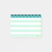 Grüne Minze Formen & Streifen Post-it Klebezettel (Vorderseite)