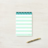 Grüne Minze Formen & Streifen Post-it Klebezettel (Auf Schreibtisch)