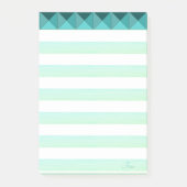 Grüne Minze Formen & Streifen Post-it Klebezettel (Vorderseite)