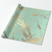 Grüne Minze Pastel Gold Marmor Shiny Abstrakt Geschenkpapier (Ungerollt)