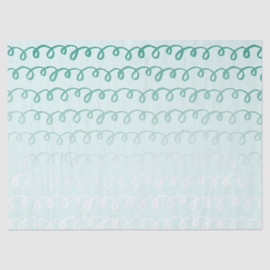 Grüne Minze Squiggle Ombre Seidenpapier (Vorderseite)