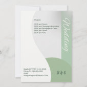 Grüne Minzetöne schlichte Hochzeit Einladung (Rückseite)