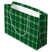 Grüne Mistelplaid Große Geschenktüte (Rückseite Schrägansicht)