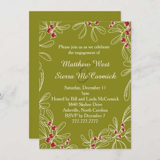 Grüne Mistletofreitag-engagierte Partei Einladung (Vorne/Hinten)