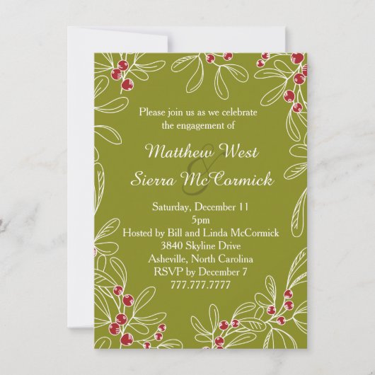 Grüne Mistletofreitag-engagierte Partei Einladung (Vorderseite)