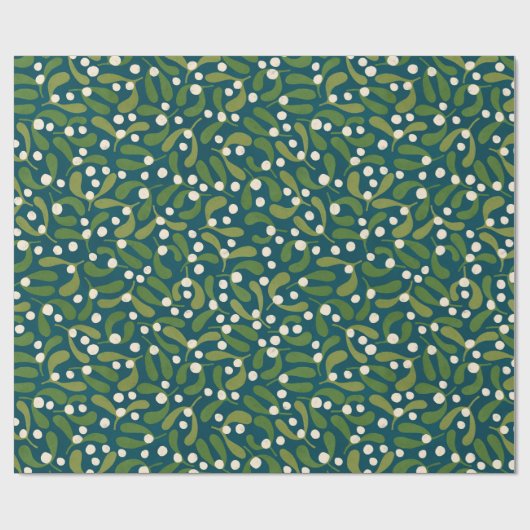 Grüne Mistletone Geschenkpapier (Flach)