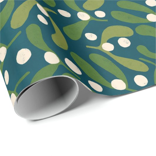 Grüne Mistletone Geschenkpapier (Rolleneckpunkt)