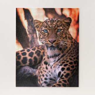 Grüne Mit Augen Cheetah Big Cat Wildlife Puzzle