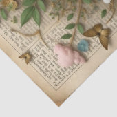 Grüne Mit Augen Girl mit Blume und Schmetterlingen Seidenpapier (Ausschnitt)