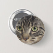Grüne Mit Augen Katze Button (Vorne & Hinten)